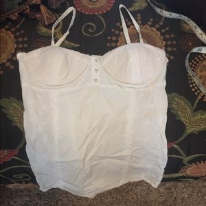 White bustier corset top